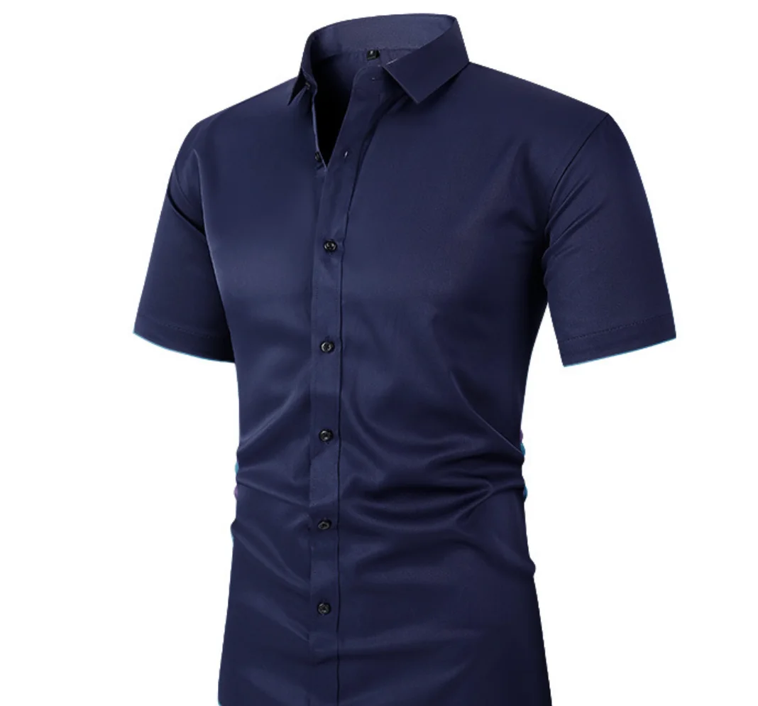 Camisa de negócios com top elástico para homens