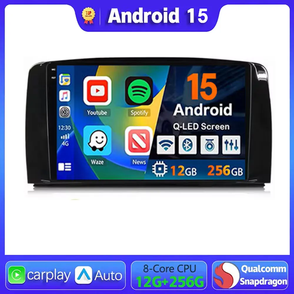 

Android 15 Car Radio For Mercedes Benz R Class W251 R280 R300 R320 R350 R63 2006-2013 Lettore Video Multimediale Auto CanPlay 4G