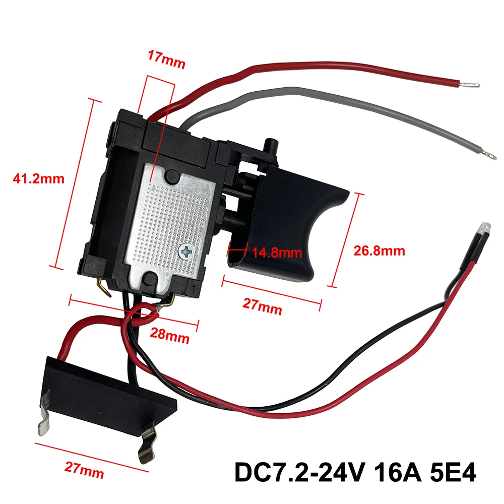DC7.2-24V interruptor de broca elétrica sem fio botão controle velocidade gatilho com pequena luz peças da ferramenta elétrica para bosch