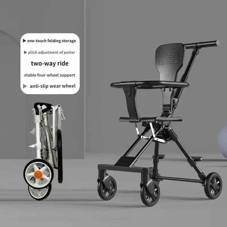 

Small, light and portable folding two-way strollers for children 1-6 years old 3 baby carts Easy