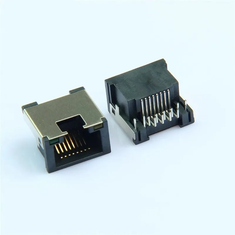 

50pcs RJ45 network port ultra-thin sink plate type, centered mother seat connector interface, 8P8C Ethernet socket with light