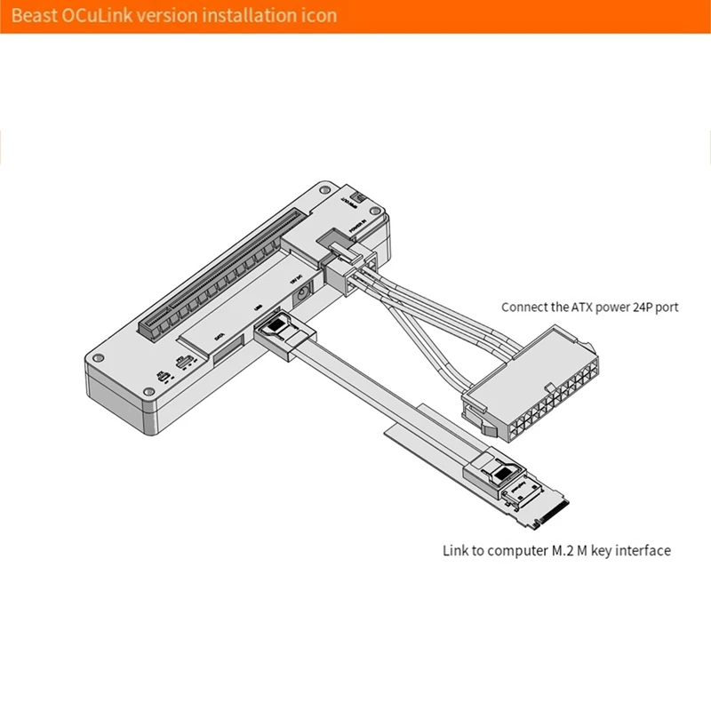 M.2 MKEY To OCULINK Adapter High Speed GPU Dock PCIE 4.0 X4 Mini Notebook Laptop To External Graphic Card Adapter