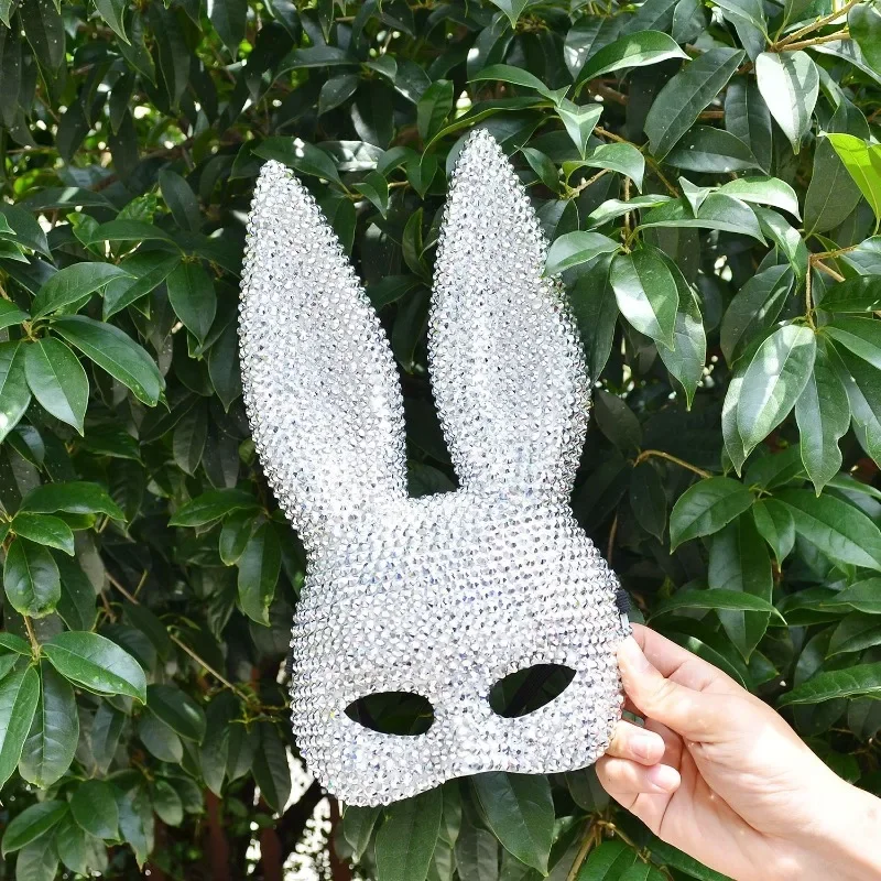 Rabbit mask, cute mirror reflective party mask