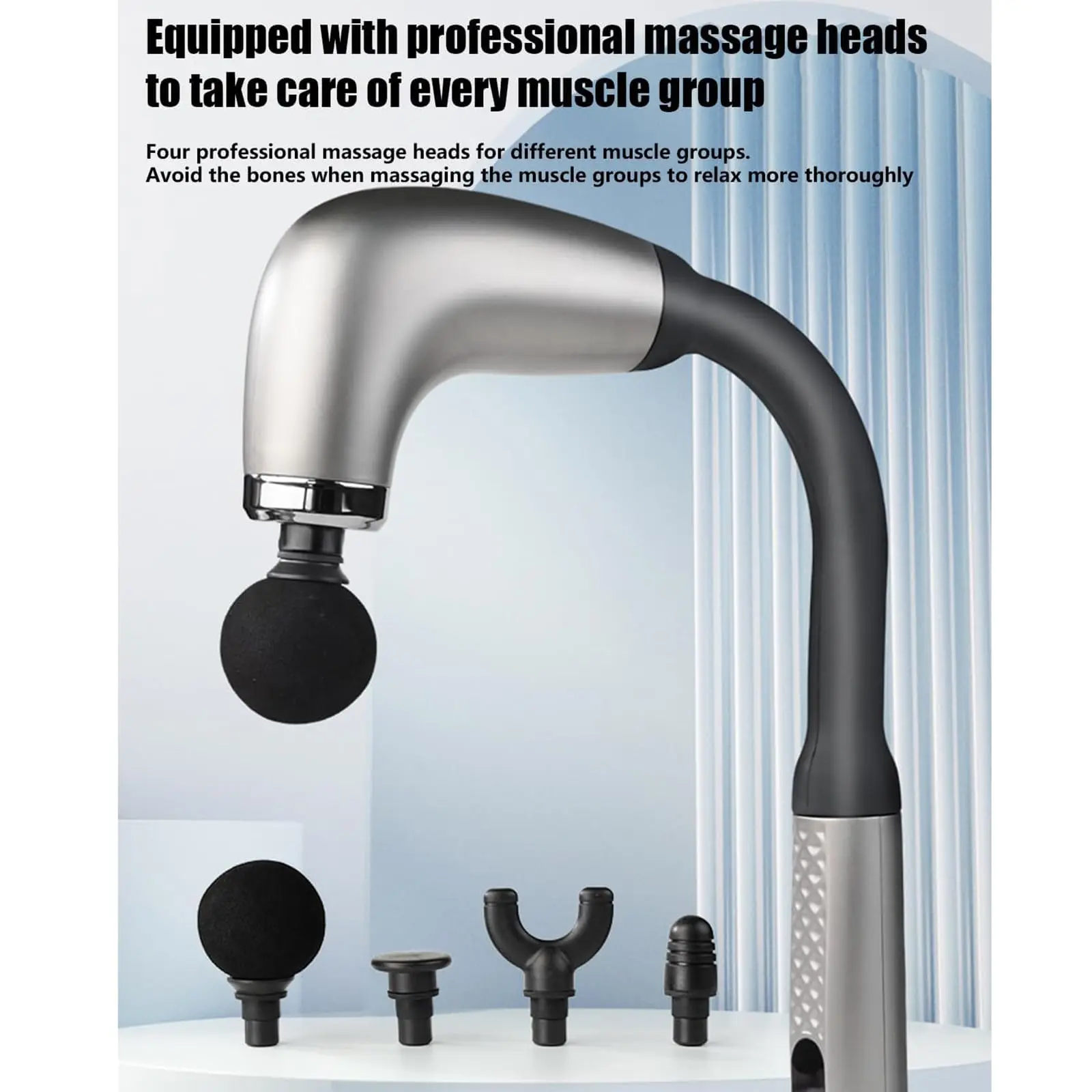 Massage Gun with Upgraded Extension Handle, U-Shaped Back Massager Body Massager for Neck,Shoulder,Leg Infinitely Adjustable