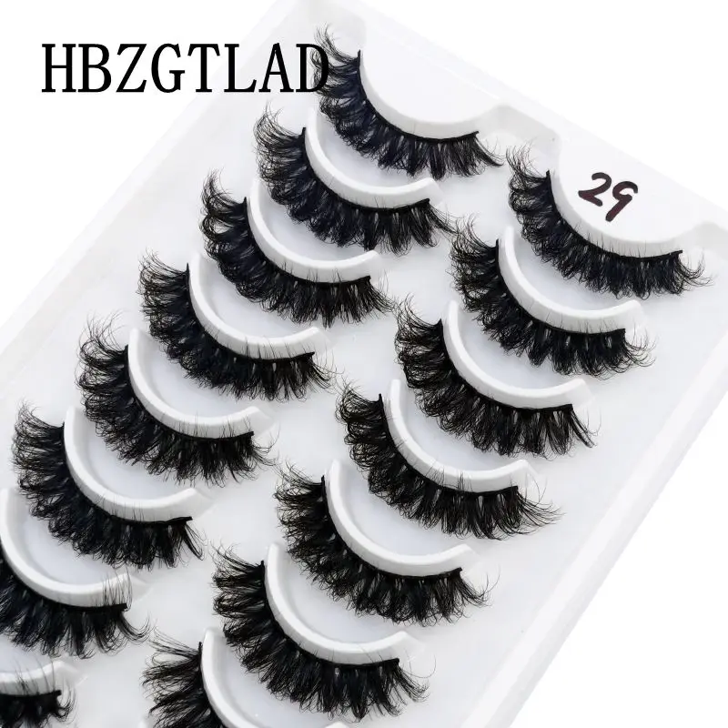 HBZGTLAD Russische Streifenwimpern, 10 Paar, 3D-Nerzwimpern, natürliche Wimpern, dramatische falsche Wimpern, Großhandel, Wimpernverlängerung – Detail 9