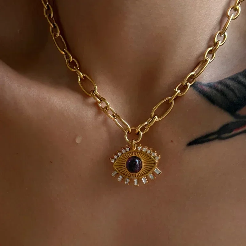 Modern Jewelry European and American Design Eye Styling Pendant Necklace For Women Female Gifts Hip Hop Accessories Hot Selling