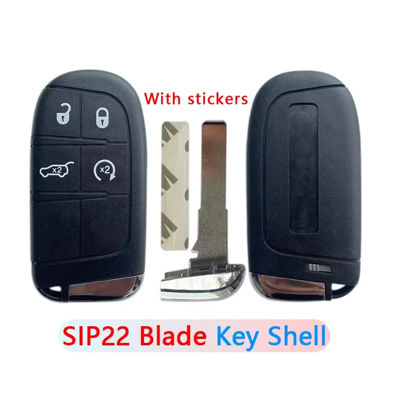 For Jeep Dodge Renegade Compass SUV 4Buttons SIP22 Blade Keyless Go Smart Remote Car Key Shell