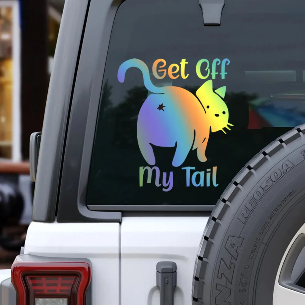 1pc Lovely get off Customized Text Car Assessoires Car Decal Die Cut Decal Bumper Sticker For Windows, Cars, Trucks, Laptops