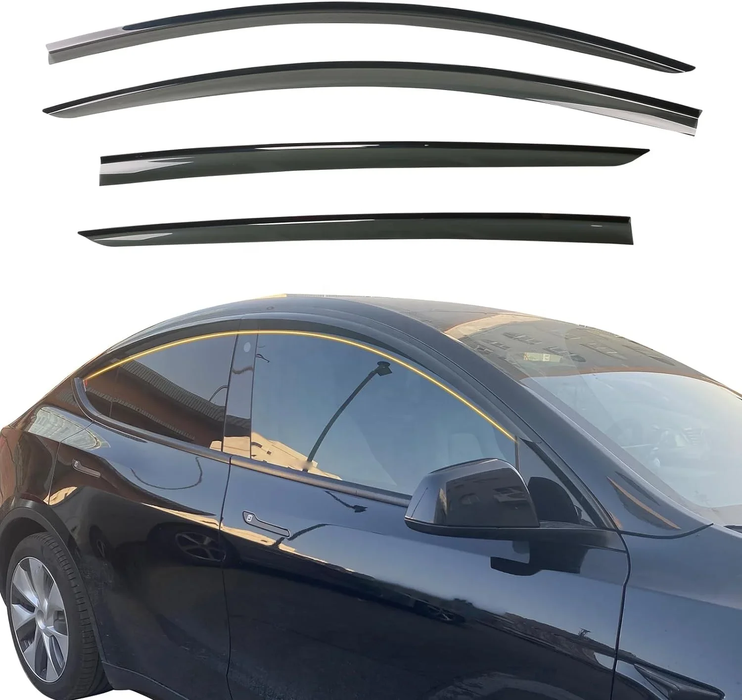 

Modified car Accessories Rain Guards For Model Y 2020-2024 Window Deflectors Visors Vent Rain Guard Tesla Sun Rain Shield