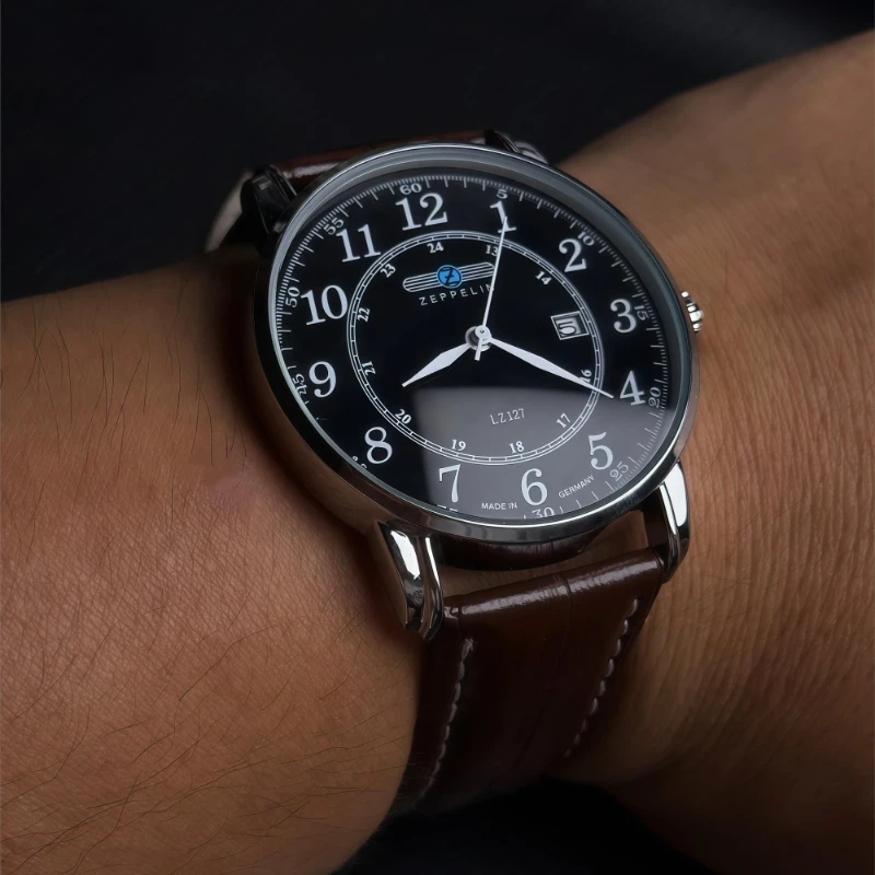 New Fashionable Simple 3-Pin Zeppelin Watch Luxury Automatic Date Men's Watch Classic Retro Business Leisure Quartz Watch