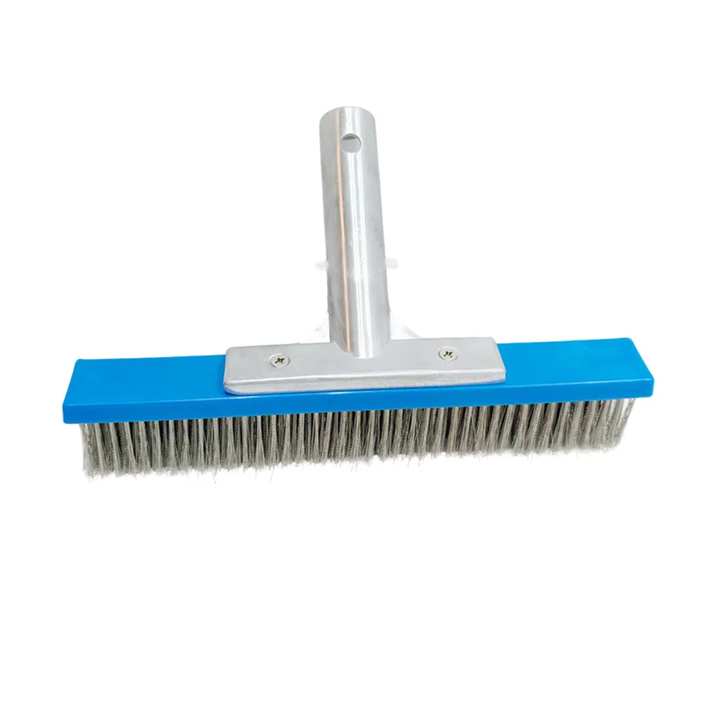 For Removing Tough Stains Blue Stainless Steel Pool Brush Robust Stainless Steel Bristles Tightly Packed Bristles