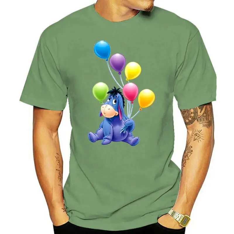 Eeyore With Balloons Cartoon T Shirt For Men