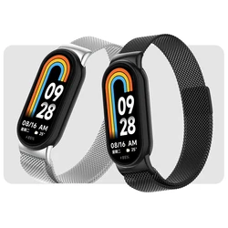 Suitable for Xiaomi Band 9/8 Strap Milan Magnetic Strap Metal Connector Integrated Magnetic Strap Personalized Metal Strap