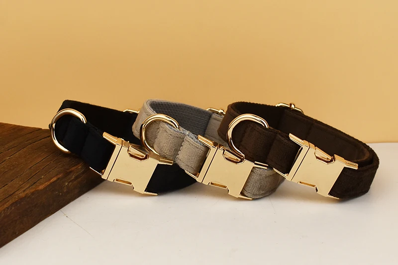 Luxuriöses Personalisiertes Hundehalsband-Geschirr-Leine-Set, Maßgefertigtes Logo Abnehmbares Hundehalsband mit Fliege, Hundehalsband-Leine DIY – Detail 5