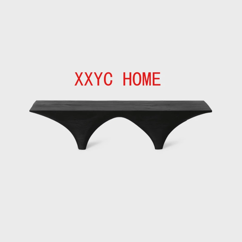 

Маленький кофейный столик из твердой древесины, карбонизированный, для гостиной, балкона, эркерного окна, прямоугольный стол-татами