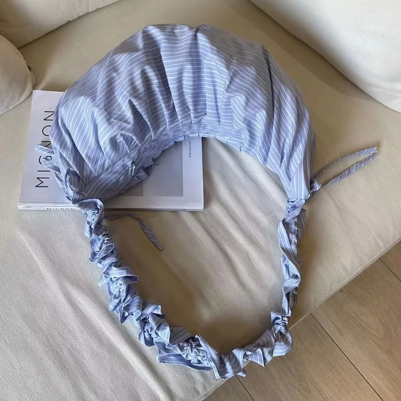 Gestreifte Plissee-Umhängetasche mit Kordelzug, koreanische weiche lässige Dumpling-Cloud-Tasche, Damen-Handtasche mit großer Kapazität und geringem Gewicht – Detail 11