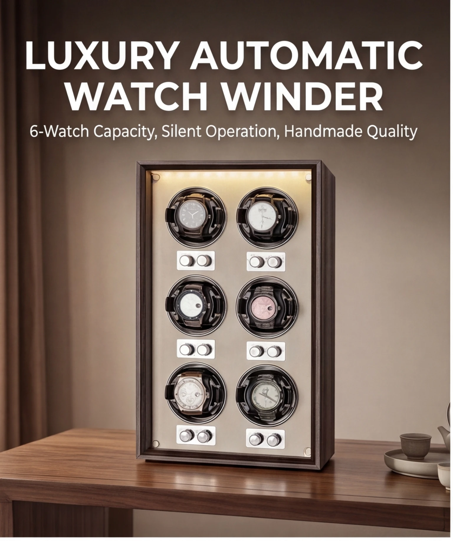 Lorvo 럭셔리 우드 워치 와인더 자동 회전 5가지 - Single Watch Winder Battery Operated 리뷰 및 가격