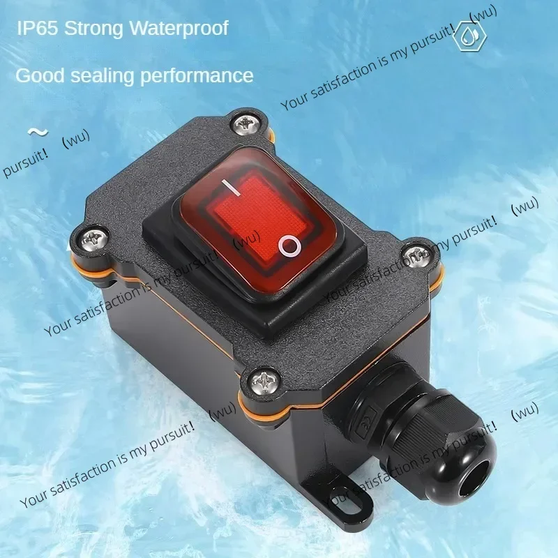 Inline Power Cord 110V-220V 12V-24V Marine Rocker Switch On Off Waterproof IP67 Junction Box 20A High Current Connetor Outdoor