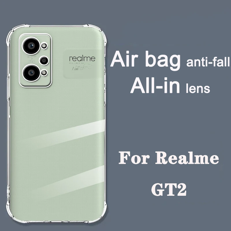 

Thickened Airbag Shockproof Clear Soft Tpu Phone Case For Realme GT2 case Transparent Back Cover for RMX3311 cases 6.62" 5G