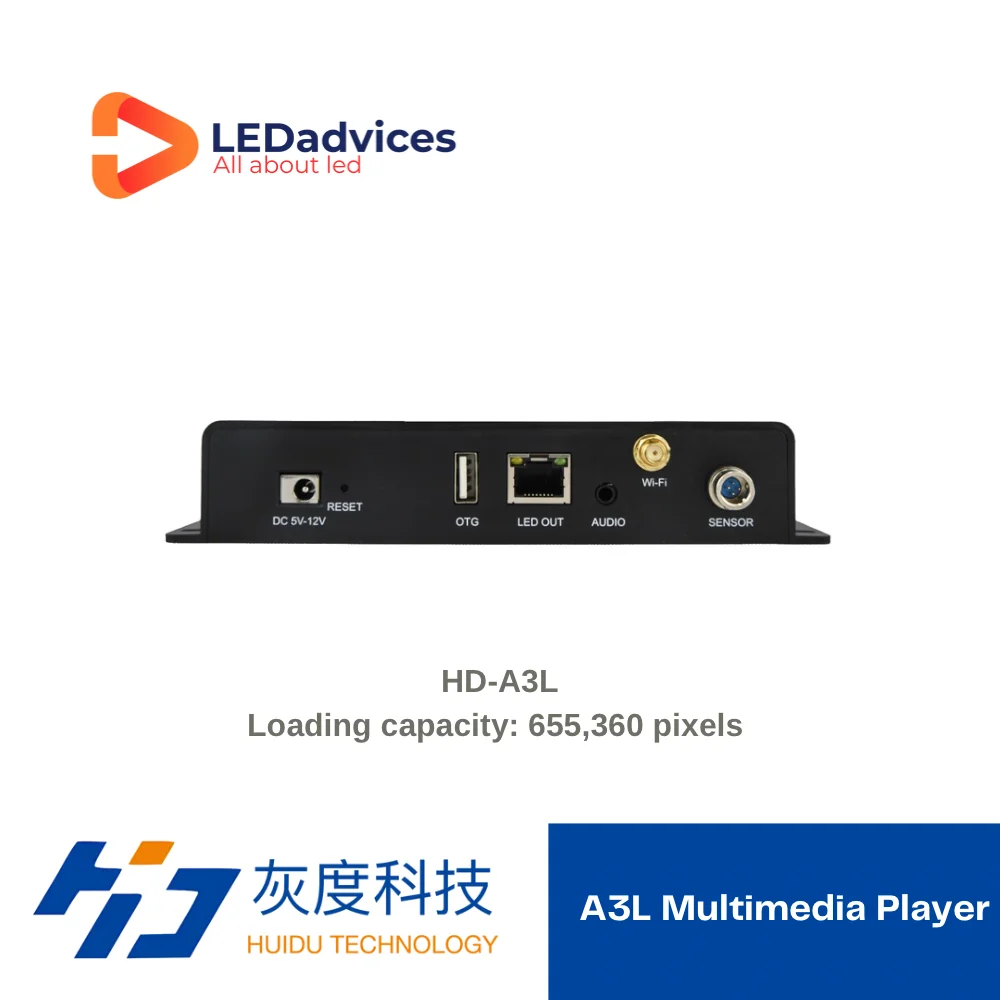 Huidu A3L HD-A3L 4K Media Player Box LED A3L 4G Display Controller WiFi Asynchronous Display Controller 655,350 pixels