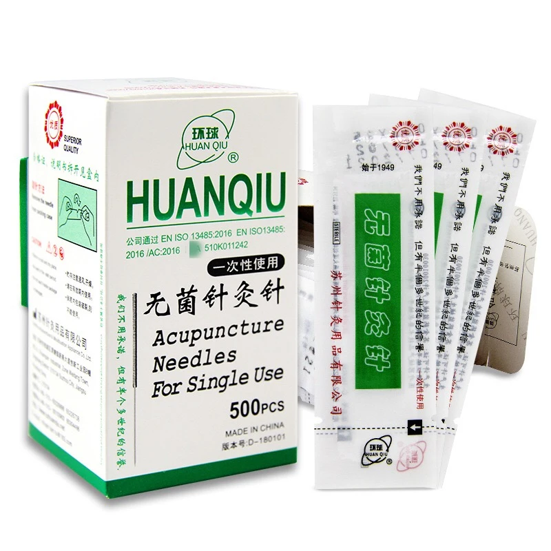 

New Package Huanqiu Disposable Sterile Acupuncture Needles Dry Needling 500pcs with Tube