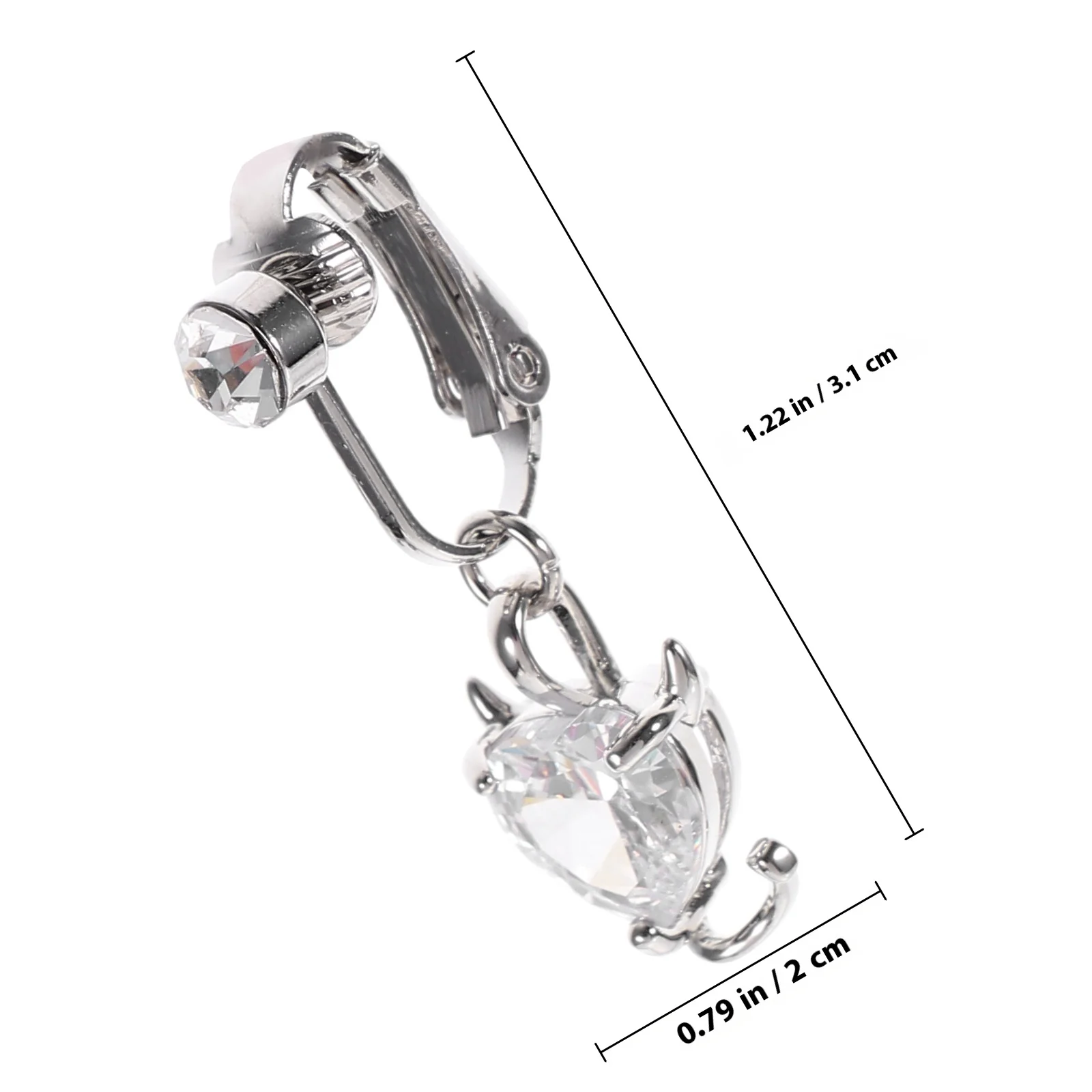 غير ثقب استرخى البطن خاتم على شكل زر الزركون مطعمة آمنة قابلة لإعادة الاستخدام وقت طويل استخدام نمط عصري مجوهرات السرة جذابة