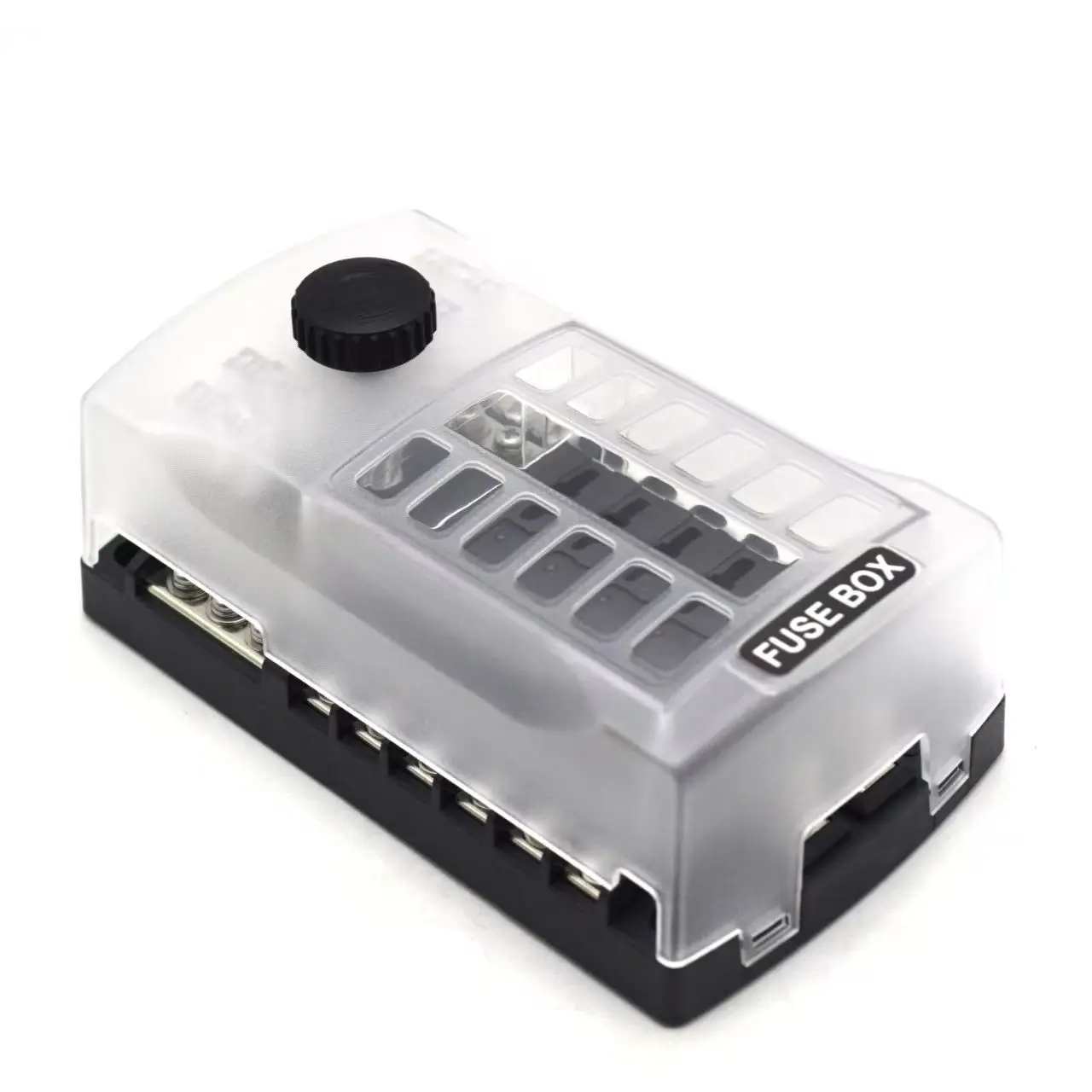 

12V Blade Fuse Block 12 Way Fuse Box with LED Protection Cover for Car Boat Marine