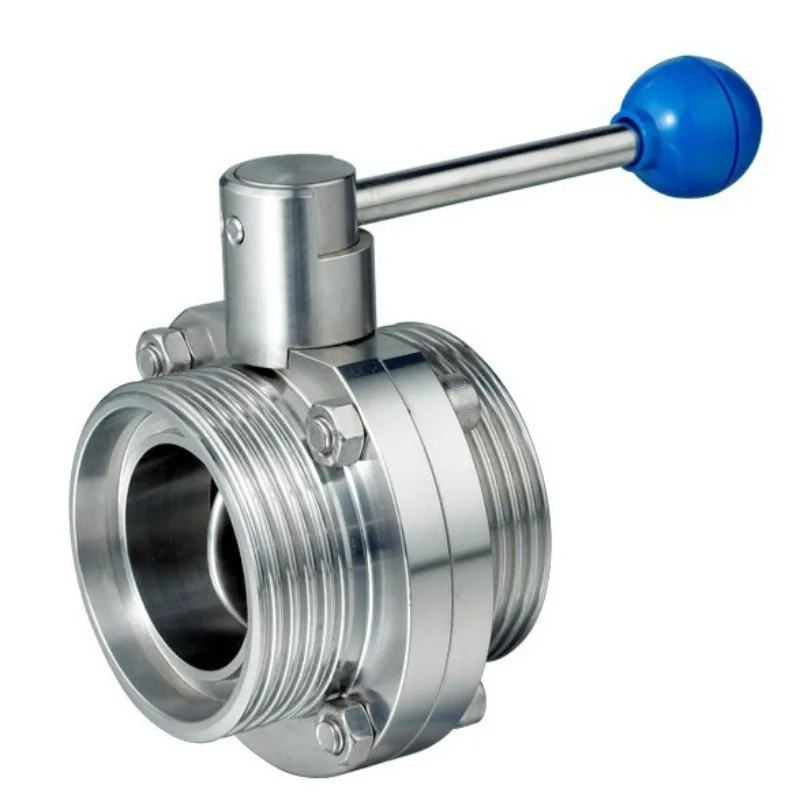 Sanitary butterfly valve for milk tanker milk transport tank external thread butterfly valve outer diameter about 64.5MM