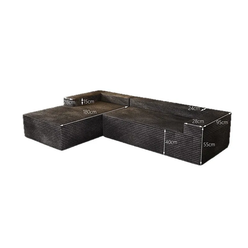 

Vacuum compression sofa with L-shaped concubine chair combination living room small apartment sofa double lazy modern simplicity