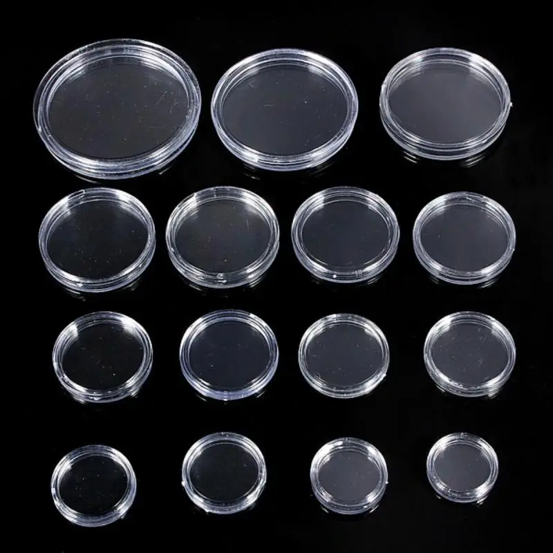 20pcs 21-45mm Commemorative Coinning Storage Box Storage Protection Coinning Suitable Transparent Portable Round Storage Box