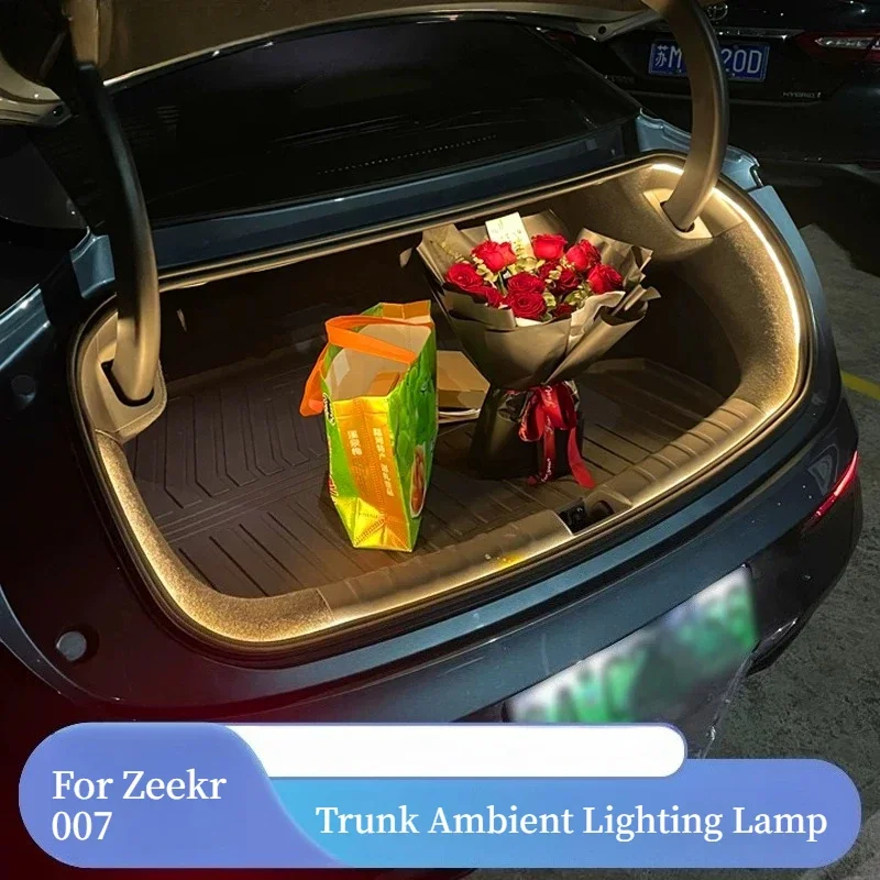 For Zeekr 007 Trunk LED Strip Light Ambient Lamp Auto Sensor Tailgate Interior Modification Supplies