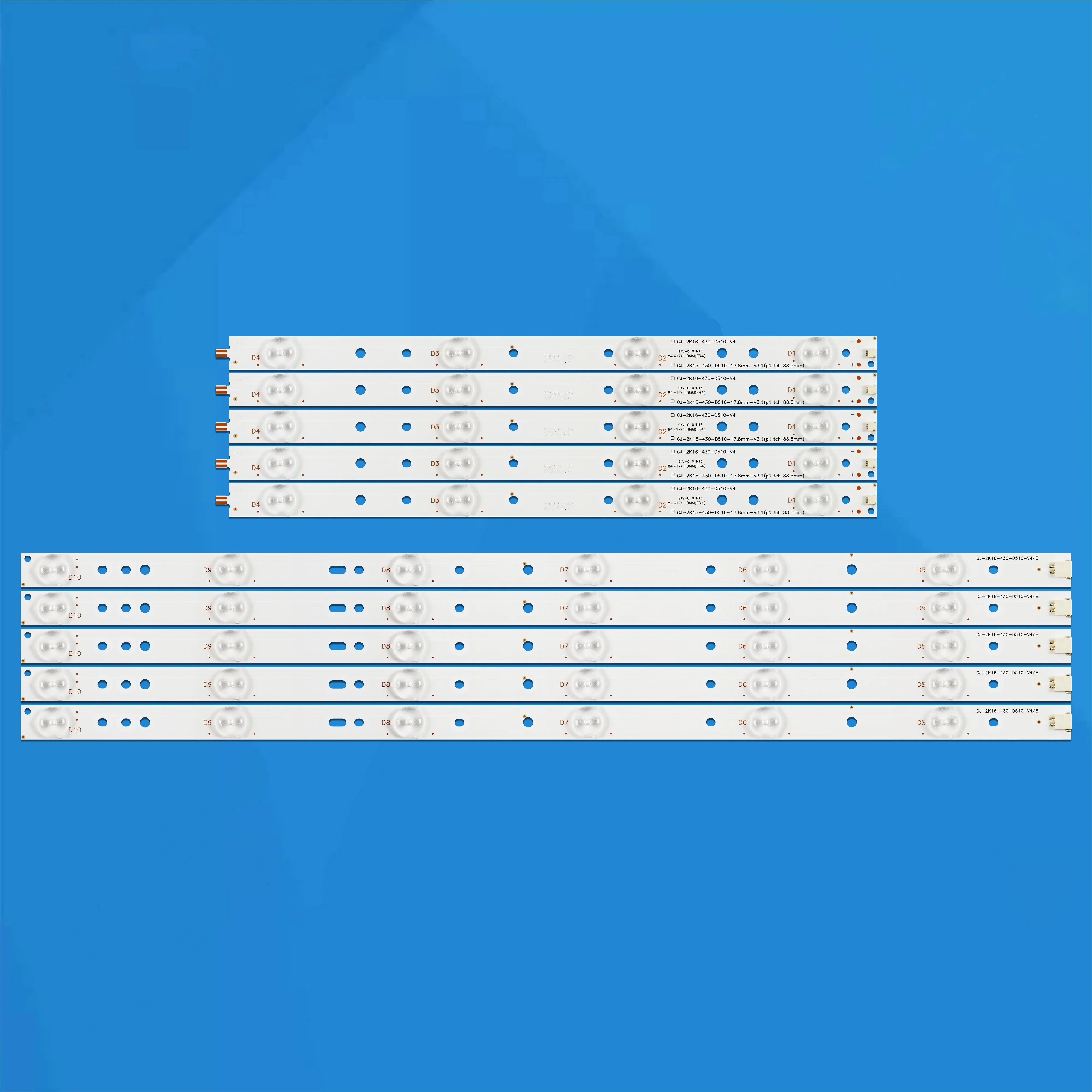 

5 шт. светодиод для 43 "ЖК-телевизора NS-43DR710CA17 43E4500RA 43PFS5302/12 T4301M B CDE4302 TH-43LFE8 T430HVN01.0 BDL4330QL/00