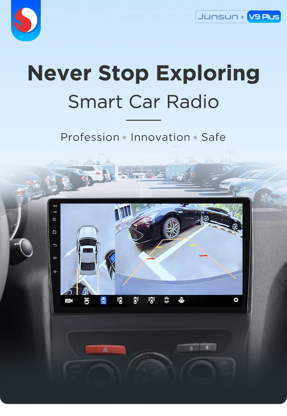 Junsun 360° ° Panorama Kamera Auto Radio Für Citroen C4 2 B7 2013-2016 Drahtlose CarPlay Bildschirm Android Auto Stereo GPS Navi RDS BT – Detail 1