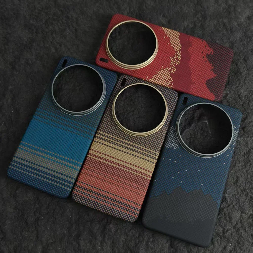 

For Magsafe Case for Vivo X200 Ultra Real Carbon Fiber Case Colorful Magnetic 600D Aramid Fiber Cover for Vivo X200Ultra Case