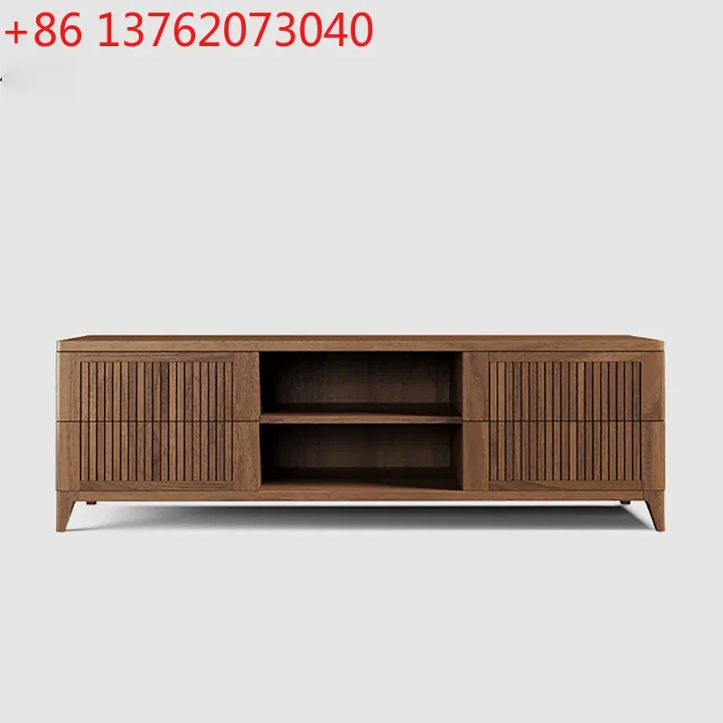 

Скандинавский минималистичный шкаф для телевизора из черного ореха для гостиной, небольшой квартиры, из массива дерева, современный, минималистичный.