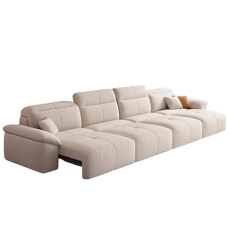 

Sofa bed Electric sofa Folding living room Retractable zero against the wall Functional sofa Fabric Cream wind