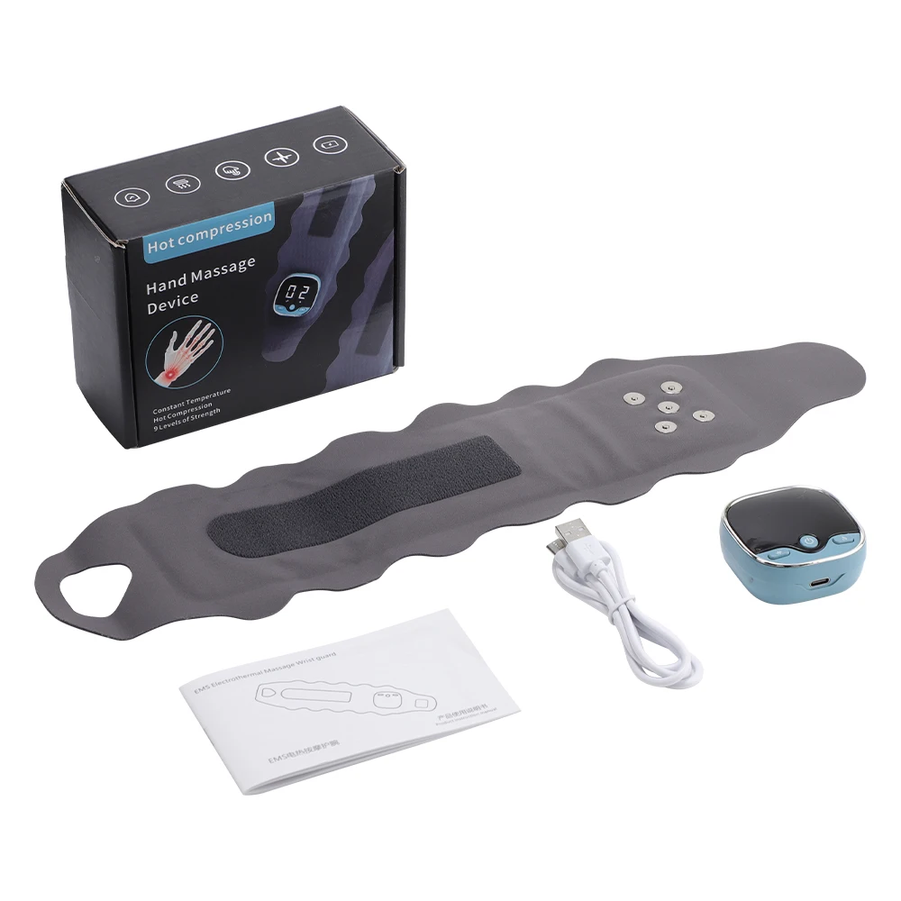 9 Levels Electric Heating Wrist Guard 3 Levels Hot Compress EMS Massage Intelligent Wrist Massager Preventing Muscle Strains