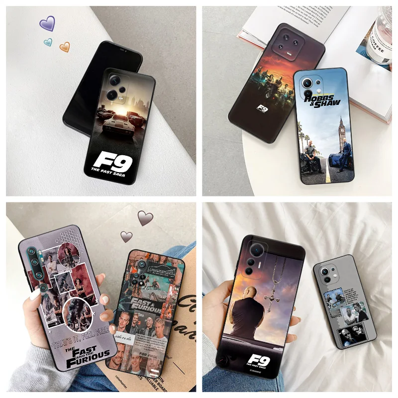 Black Matte Phone Case For Xiaomi 12s 13 12 Lite 12t 12x cc9 Redmi a1 a2 12c Note12 Pro Plus Fast Furious 9 Soft Cover