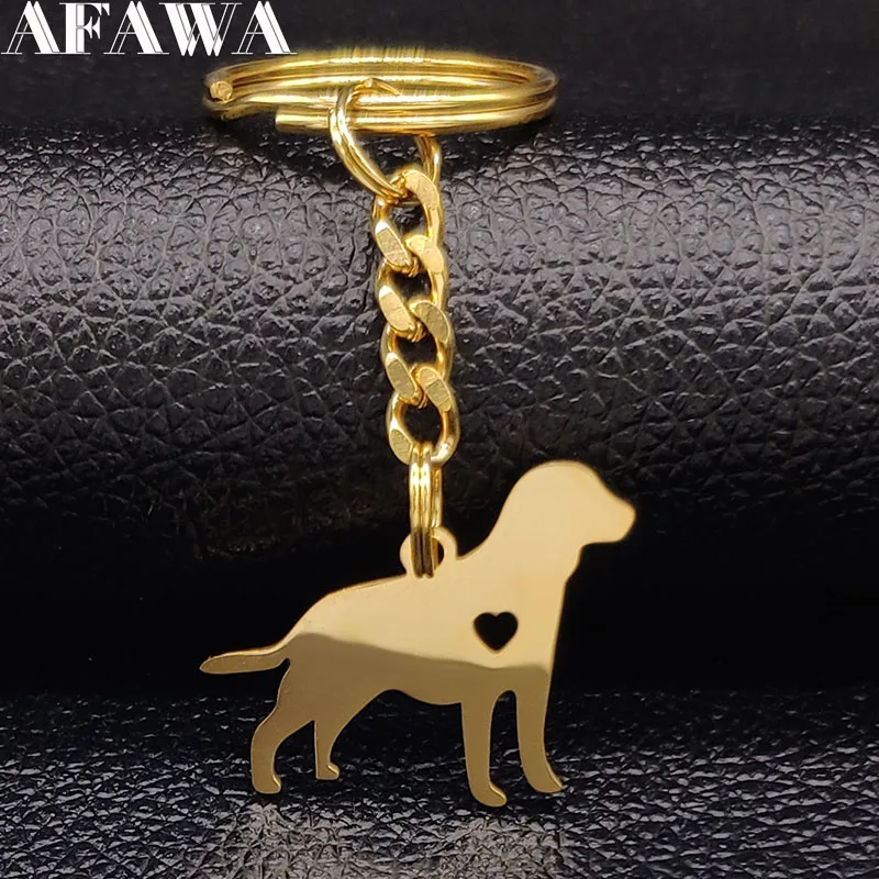 New Fashion Animal Dog Stainless Steel Keychains for Women Gold Color Key Pendant Jewelry porte clef mignon K7762S07S07