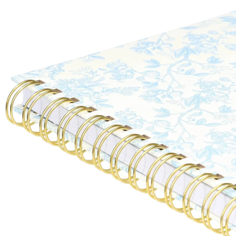 Spiral Journal, Light Blue Floral, 6” x 8”, Ruled, 192 Pages