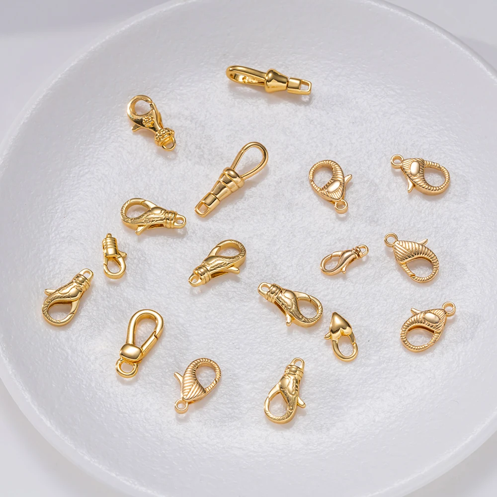 2 Stück 18K Gold Karabinerverschlüsse, Hochwertige Unregelmäßige Herzverschlüsse, Haken, Verbinder für DIY Ohrringe, Halsketten, Schmuckherstellungsmaterialien – Detail 9