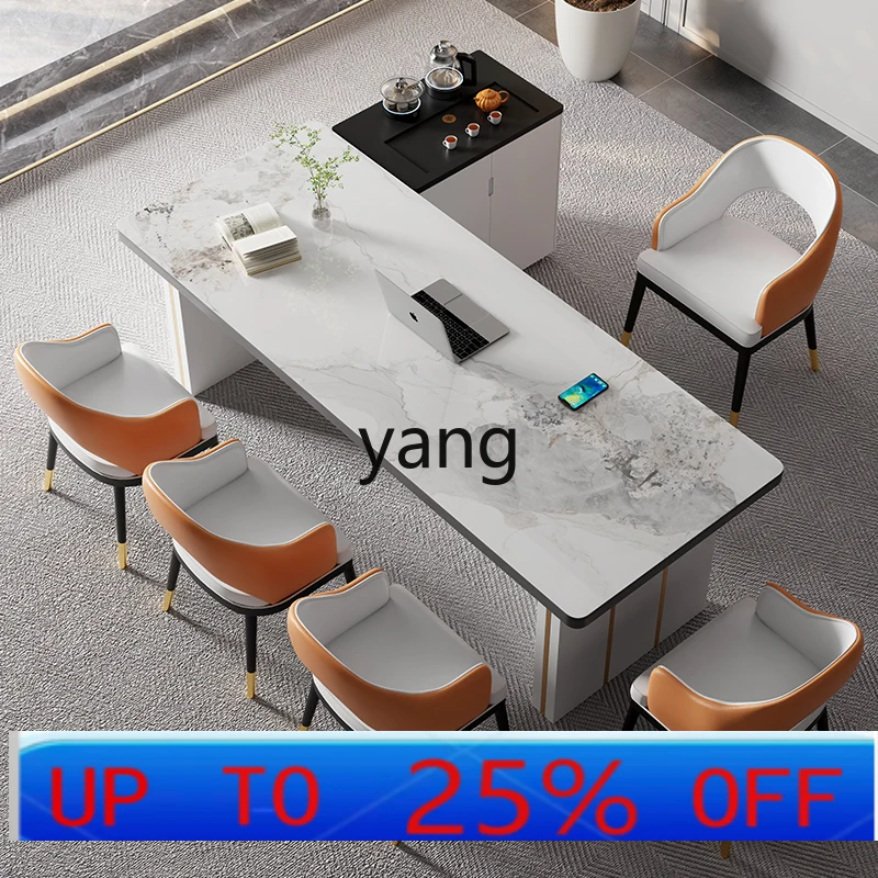 LMM rock slab tea table and chair combination high-end reception office tea table