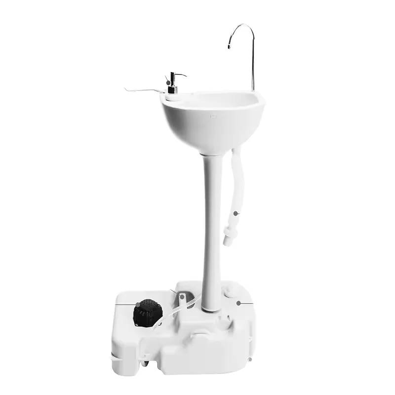 

Портативная походная раковина с держателем для полотенец и дозатором мыла, педальный кран, емкость 19 л, подставка для рук, подставка для раковины, вращающиеся колеса