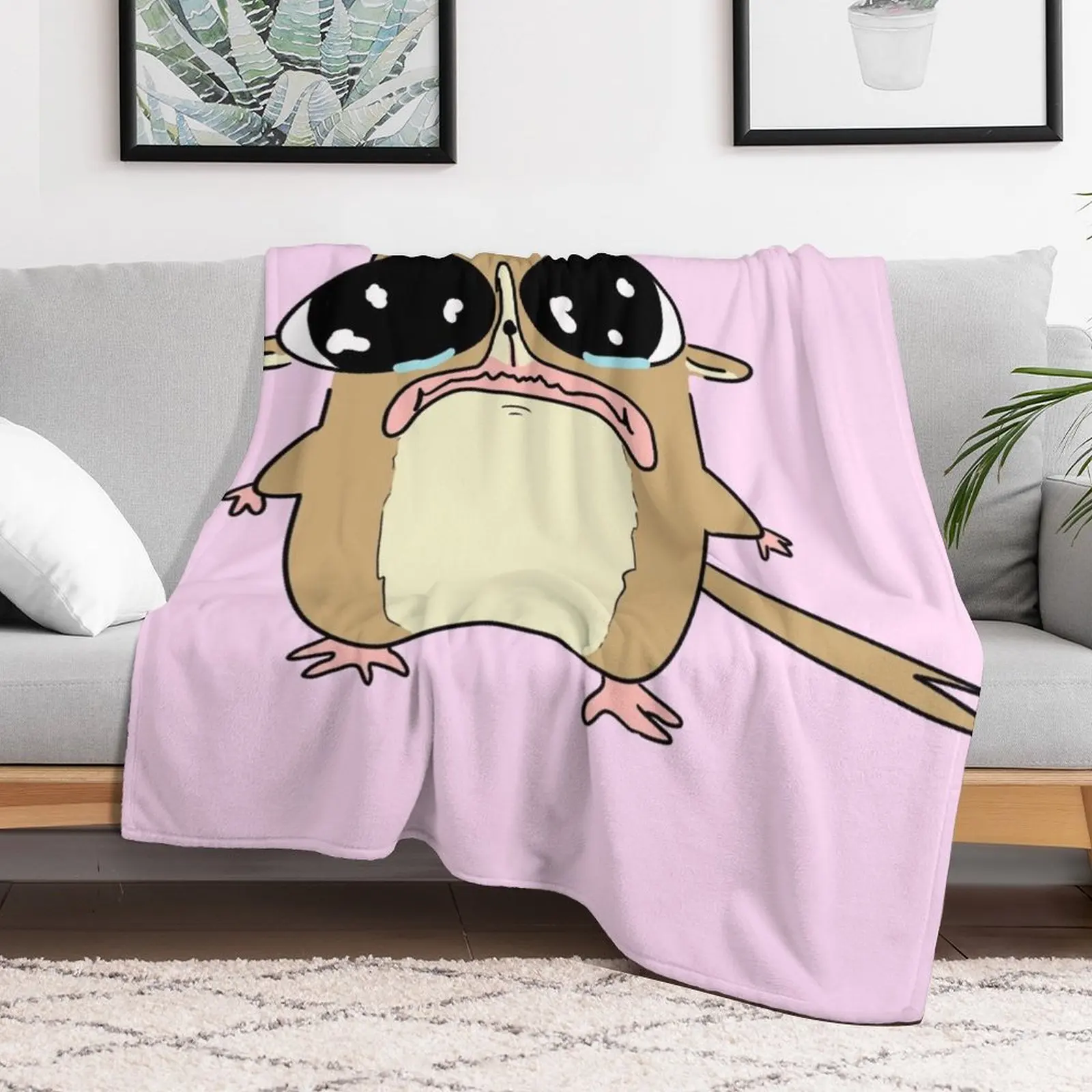 sad scrungly pathetic mort Throw Blanket