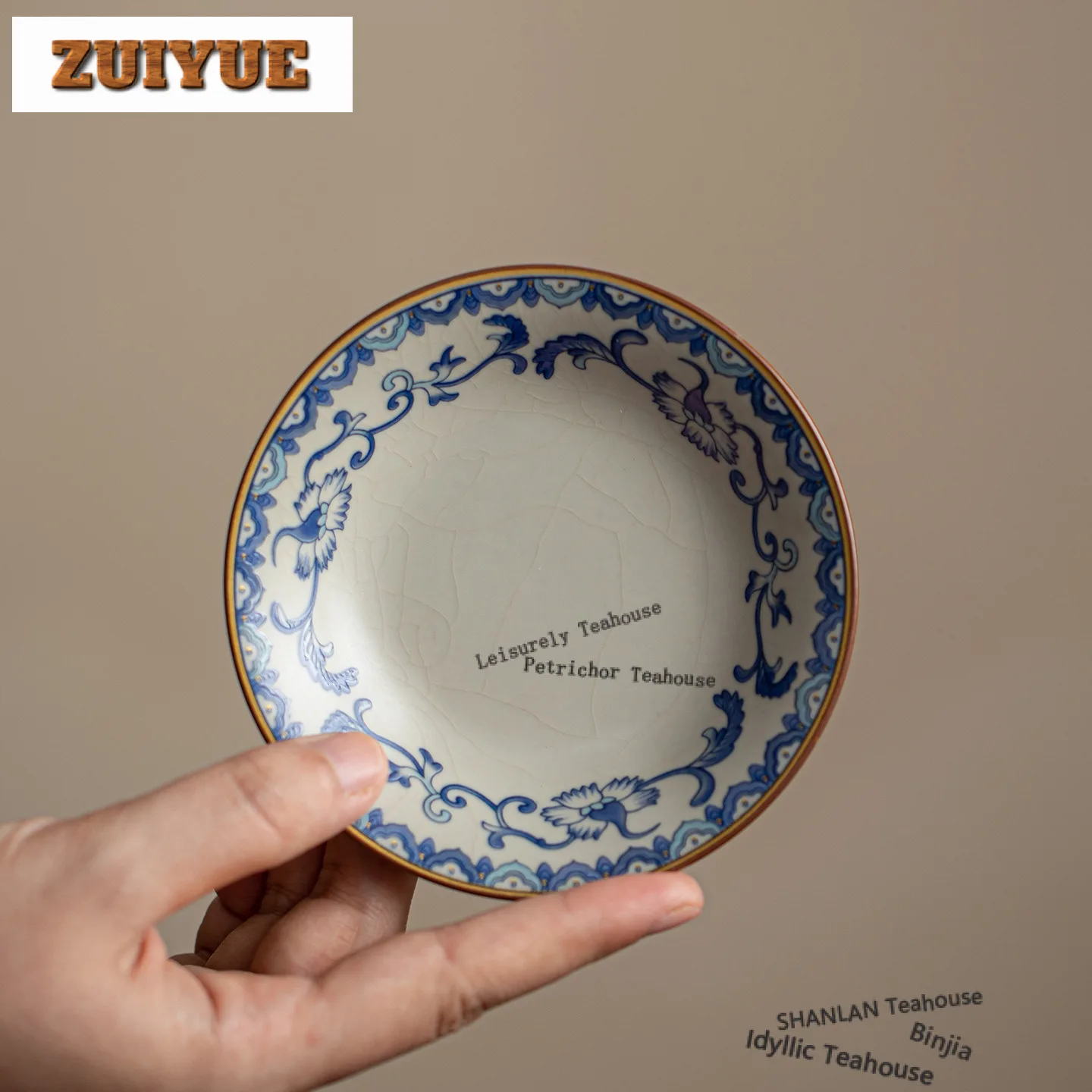 

Ru Kiln Interlock Branch Lotus Decoration Coasters Zen Stand For Mugs For Coffee Cups Saucer Anti-scald Placemats Cup Holder Cha