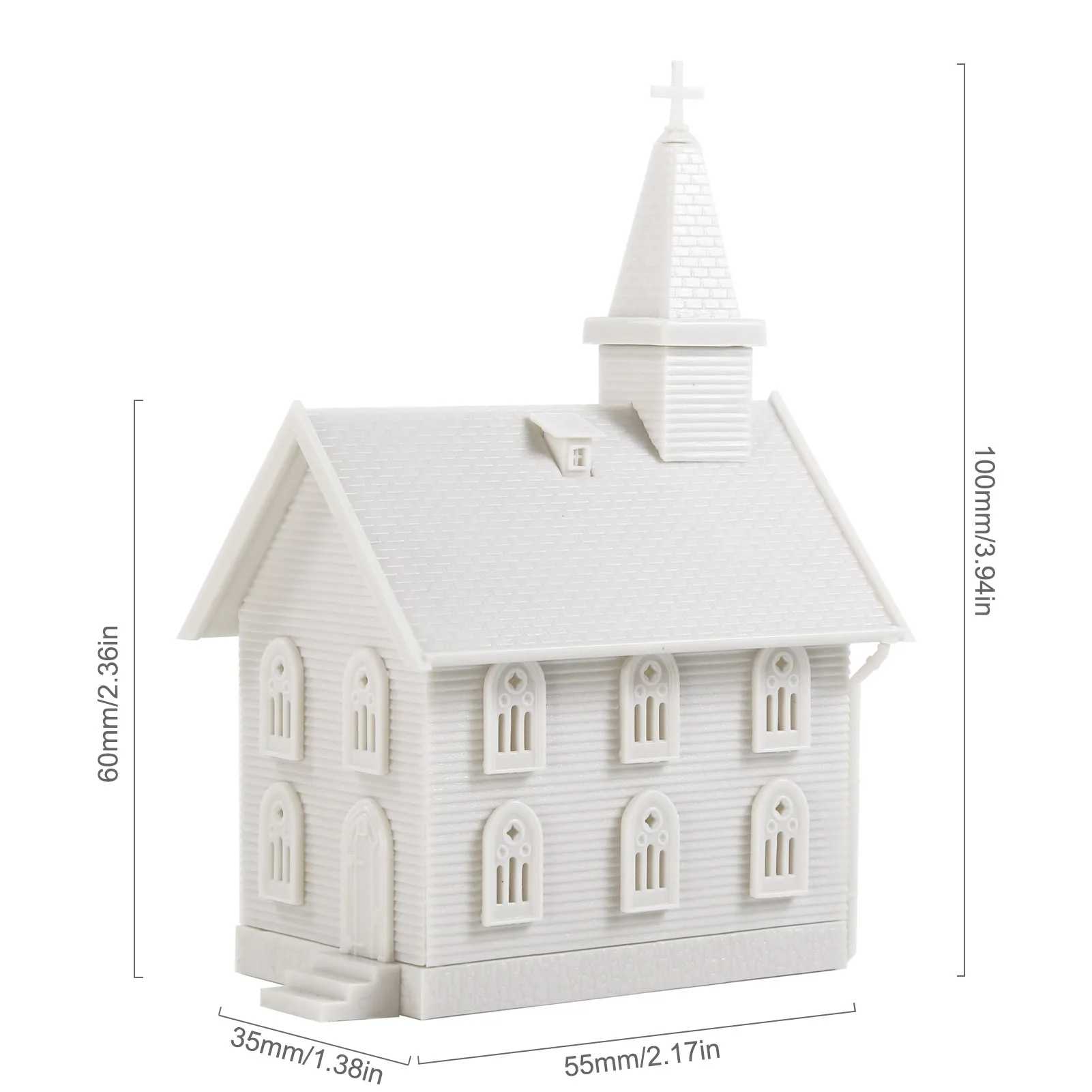 Evemodel N Scale 1:160 Model Church Kit Unassembled Unpainted for Model Trains JZN5875JJ