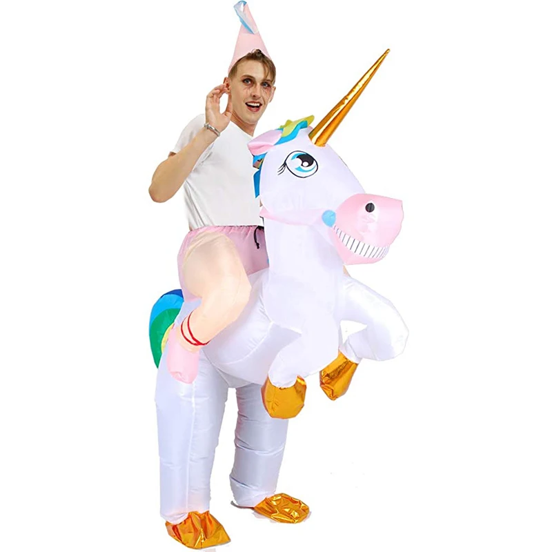 Halloween Unicorn Inflatable Costume Horn Horse Costume Fancy Dress Cosplay Costumes for Adult