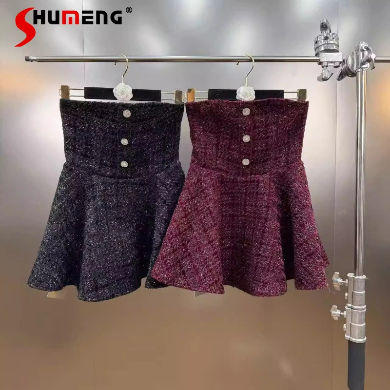 

Женские топы-безрукавки из твидового шелка, весна 2026, новинка, однобортные, приталенные, однотонные, шикарные