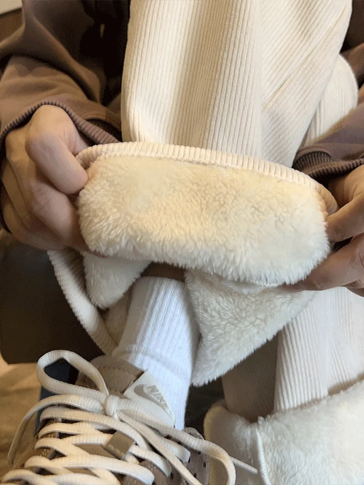 

Мужские вельветовые брюки на флисовой подкладке, утепленные зимние повседневные спортивные штаны для температур ниже 40 градусов, хлопковые брюки