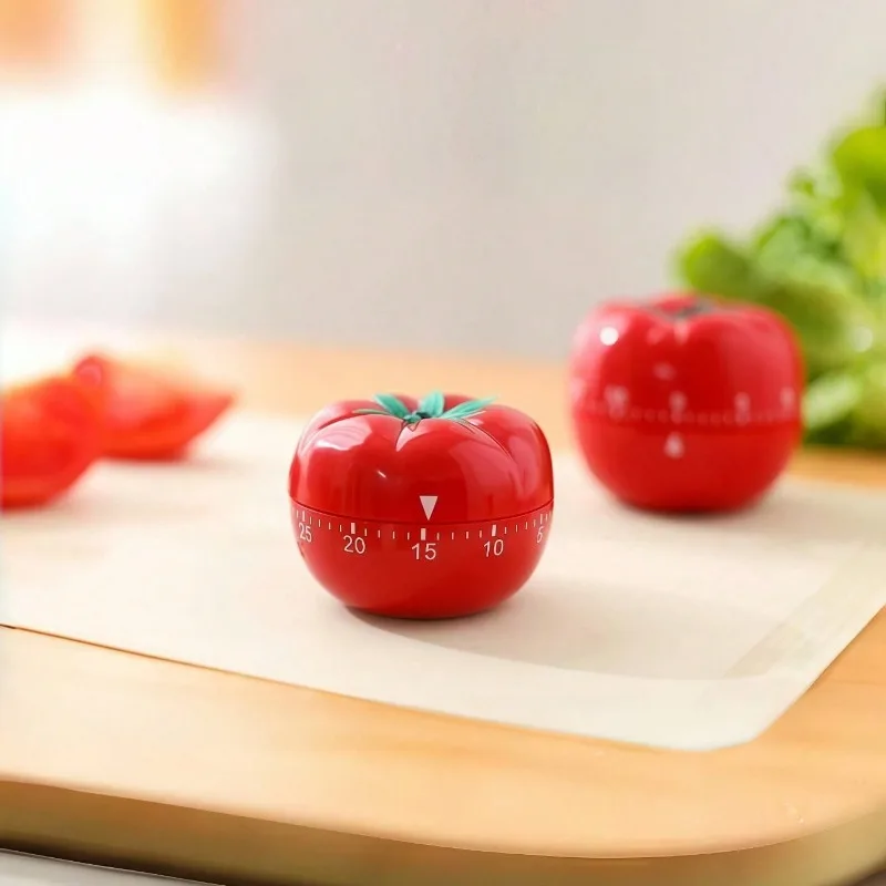 Tomato Design Mechanical Cooking Timer - Baking Reminder Alarm with Loud Ring Small/Large Sizes for Kitchen, Study & Time